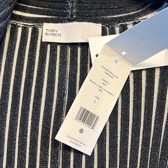 Tory Burch • Plaited Rib-Knit Wrap Shawl Cardigan - Picture 13 of 16